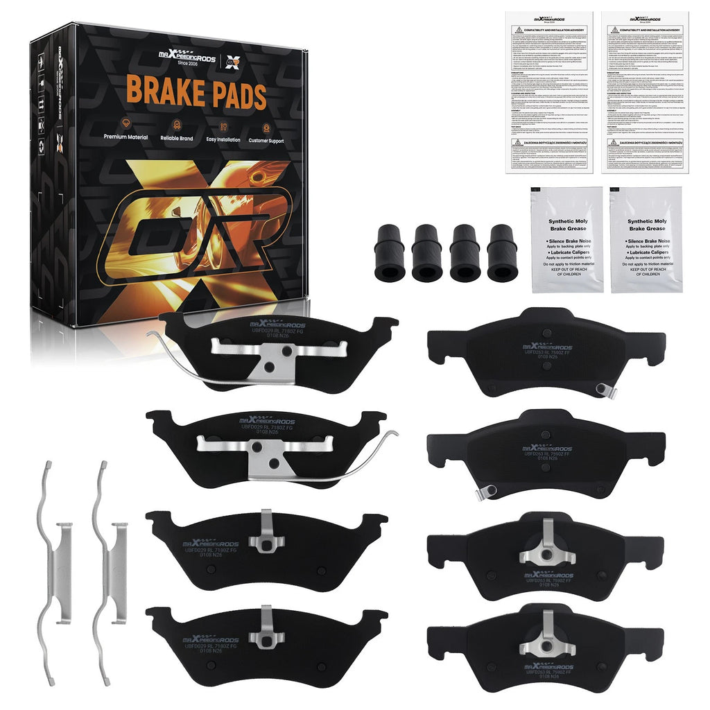 8x Brake Ceramic Pads Kit for Chrysler Town & Country (2001–2007) D857