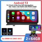 12.3" Android 13 Stereo Radio GPS Navigation for 2003-2012 BMW X3 E83