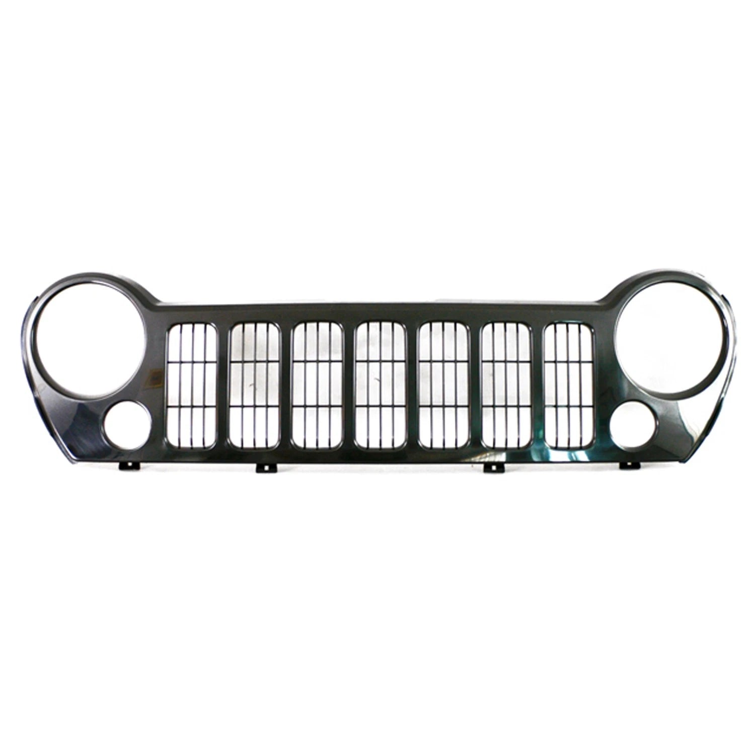 Replacement Ready to Paint Grille w/Fog Light Holes w/Black Insert