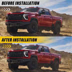2X Smoke Headlight Side Marker Tint for Chevy Silverado 1500 (2022–2023)