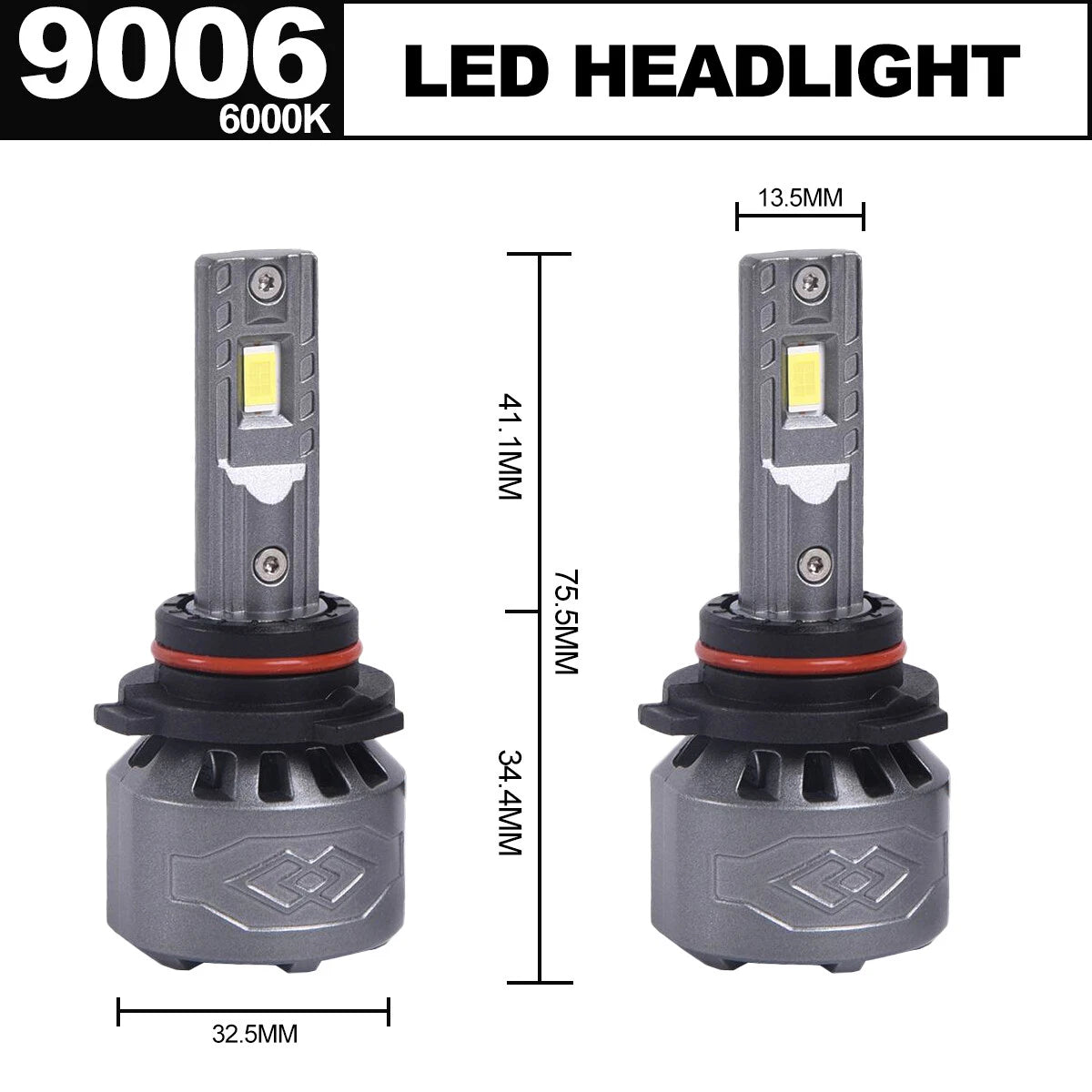 Set of 2 LED Headlight Bulbs for
