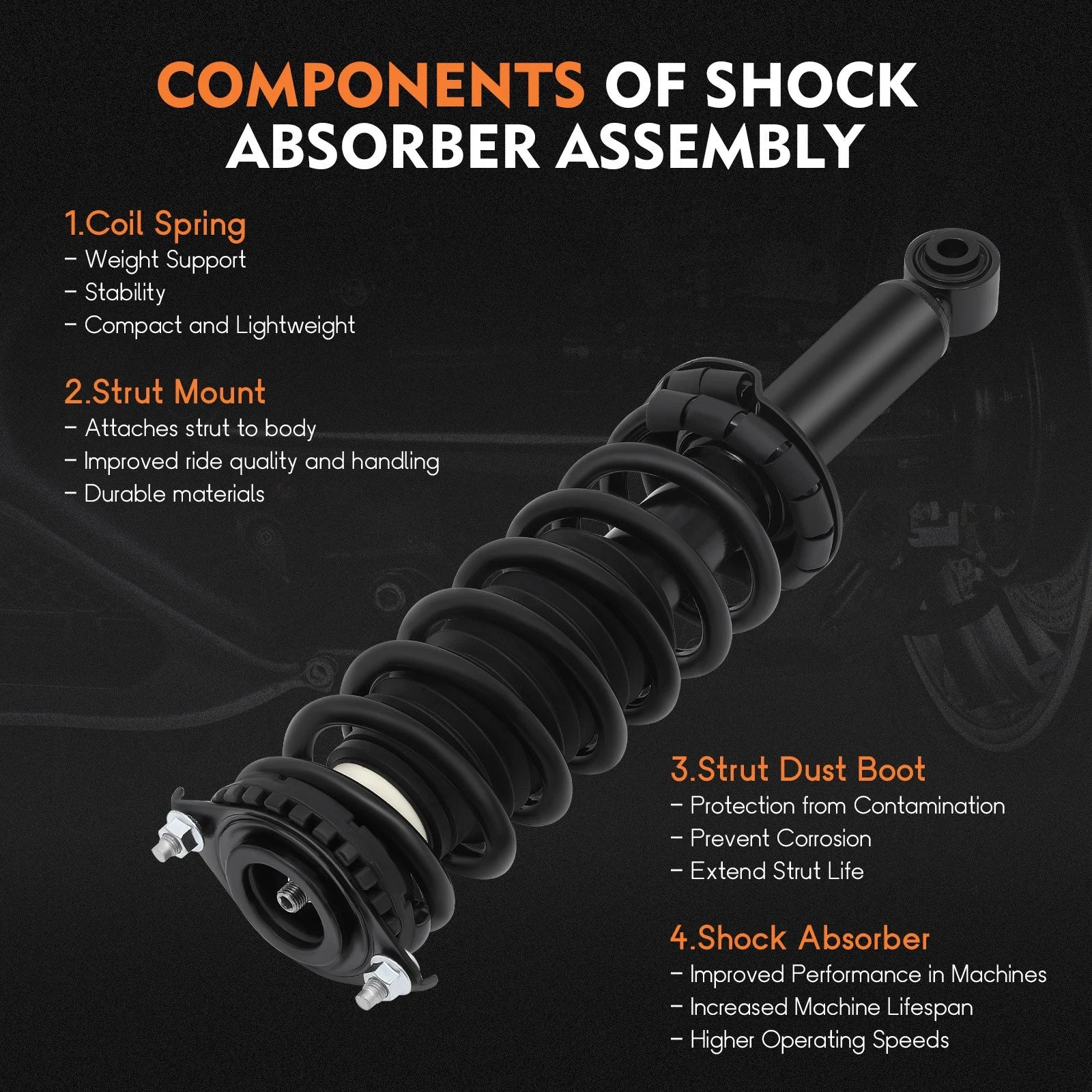 2X Rear Complete Struts Shocks Spring & Mount for Subaru Outback (2005-2007)