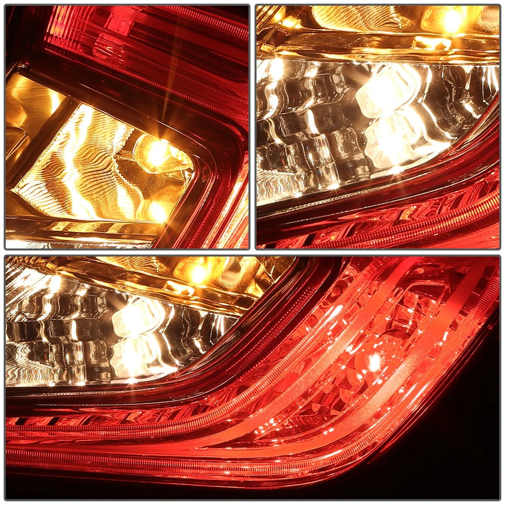 Chrome Red/Clear LED Taillight Assembly for Honda Civic Sedan (2016–2021)