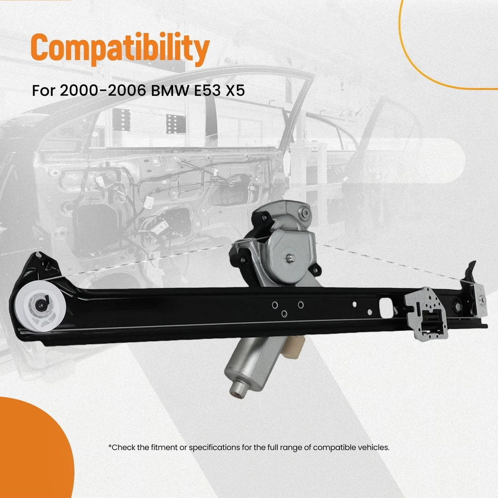 Power Window Regulator Rear Right for BMW E53 X5 (2000–2006) w/Motor 741413