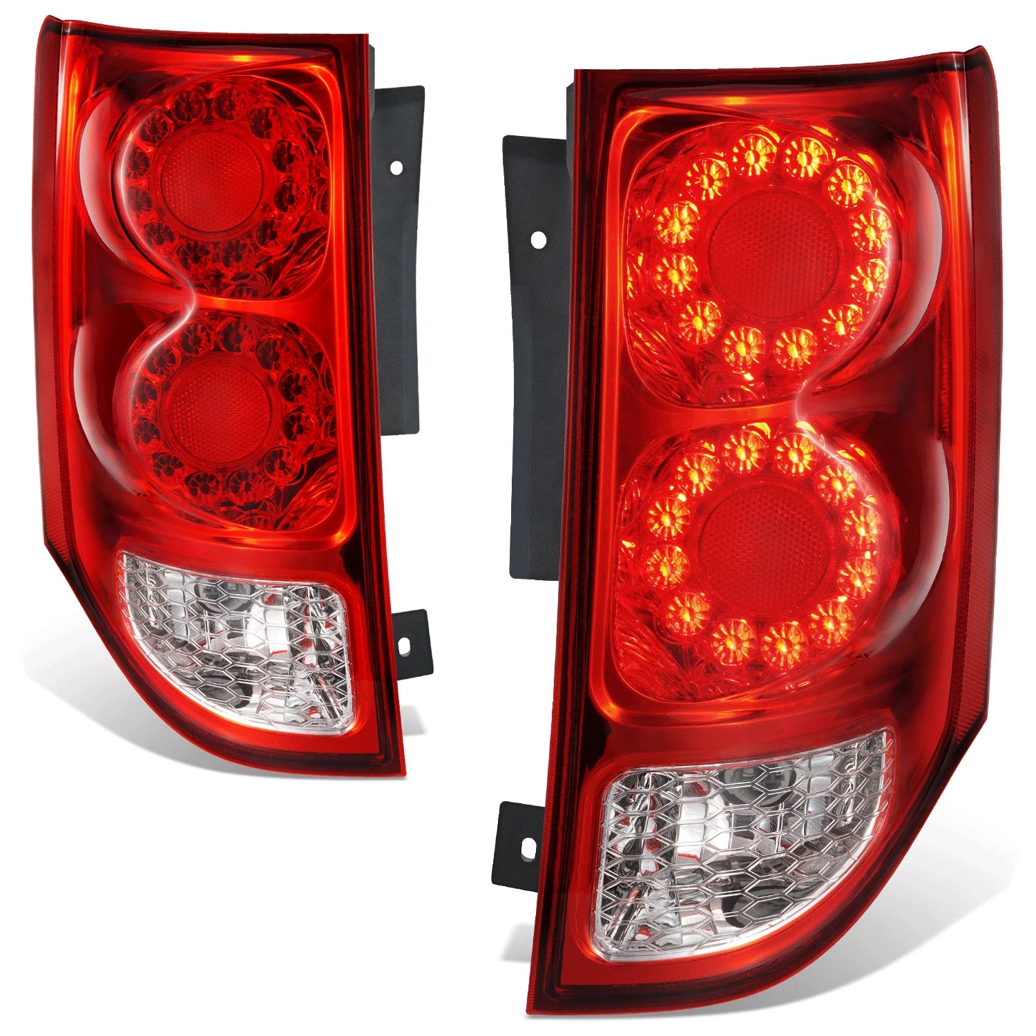 Chrome Housing Red Lens Tail Lights for Dodge Grand Caravan (2011–2020)