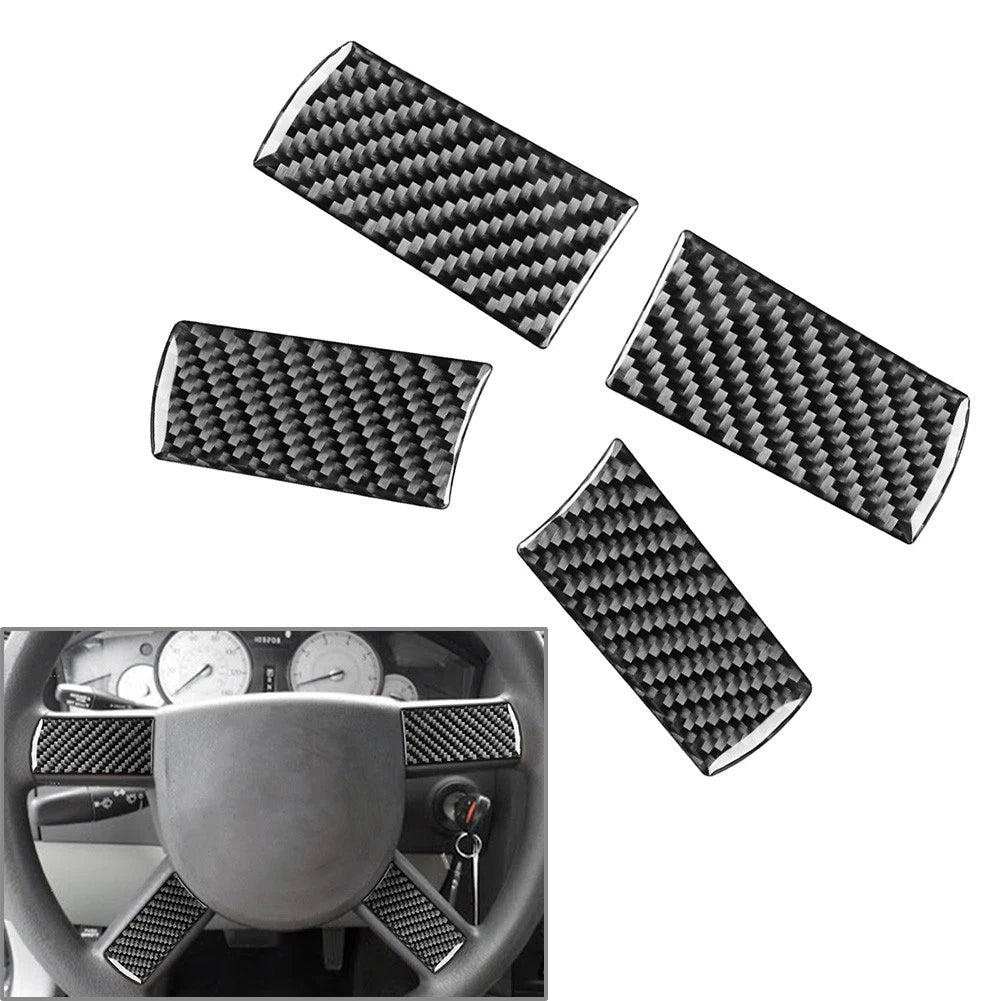 4X Steering Wheel Cover Trim for Chrysler 300 300C Dodge Magnum (2005–2010) Carbon Black
