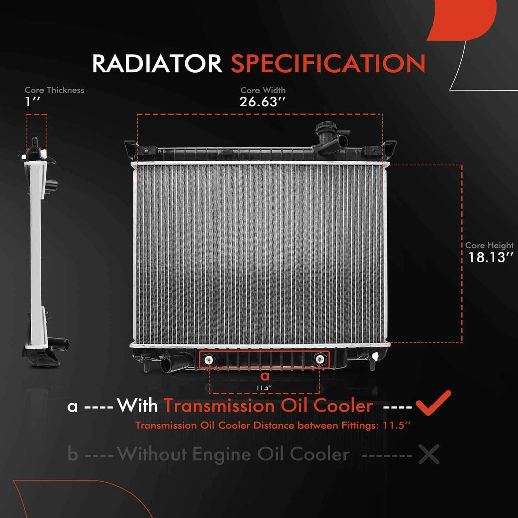Radiator with Trans Oil Cooler for Chevy Trailblazer GMC Envoy (2002–2009)