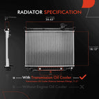Radiator with Trans Oil Cooler for Chevy Trailblazer GMC Envoy (2002–2009)