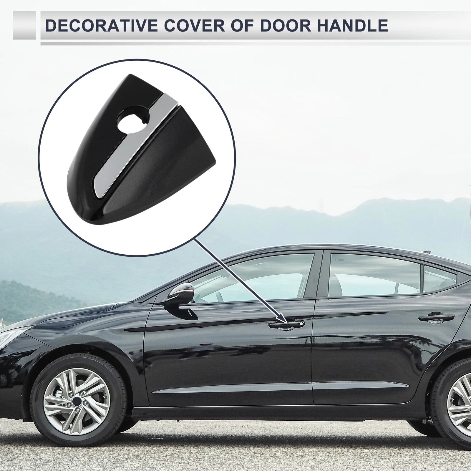 Front Left Door Handle Lock Cylinder Cover for Toyota Corolla (2014–2018) Black