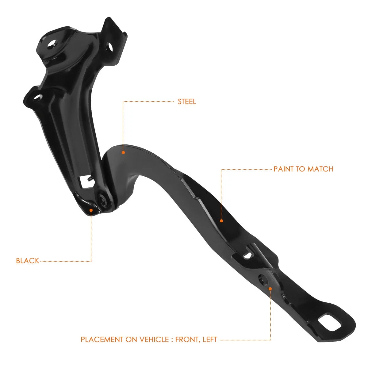 Left Driver Side Steel Engine Hood Hinge for Chevy Volt (2011–2015)