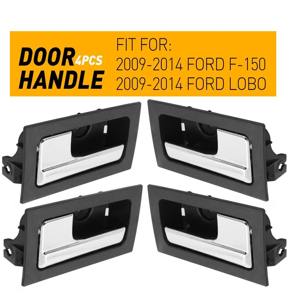 Inside Interior Door Handle Set of 2 Left Right Platinum Chrome for F150 (2009–2014)