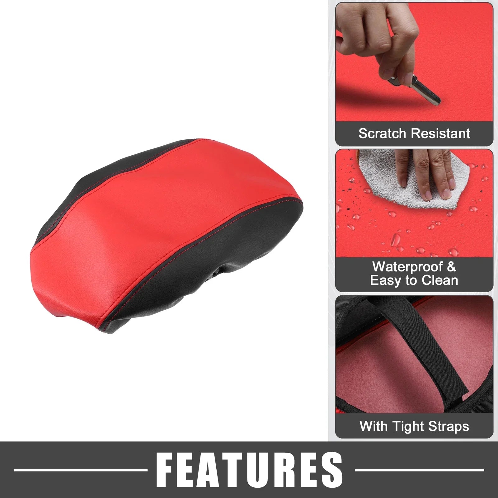 Dodge Durango Armrest Cover for Center Console 2011-2021 Black Red