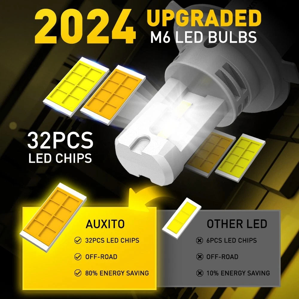 2X H4 9003 80000LM LED Headlight Bulbs for High Low Beam (Universal)