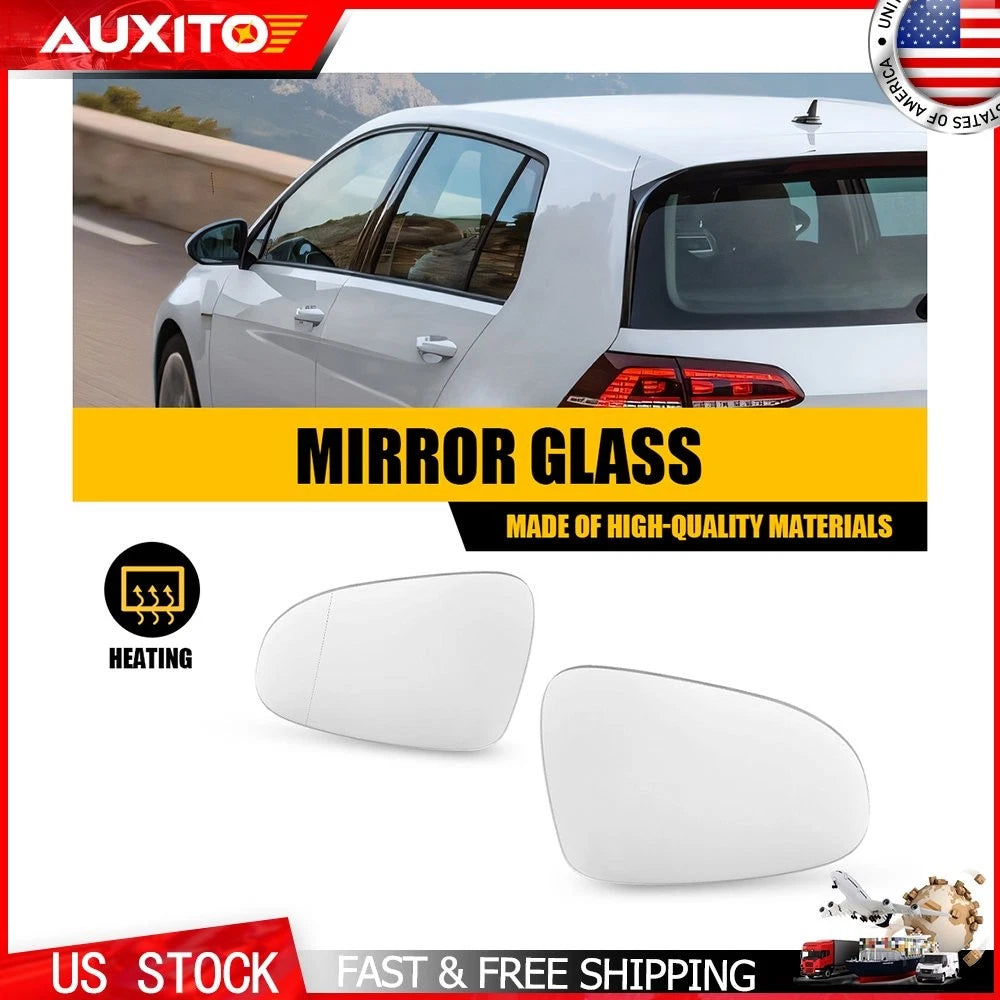 Pair Heated Mirror Glass for VW Golf GTI (2010–2014) OE 5K0857521A 2A