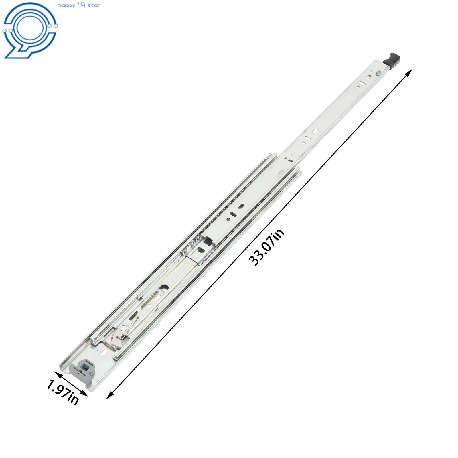 Set of 2 Heavy Duty 18" Full Extension Drawer Slides 150lb Capacity