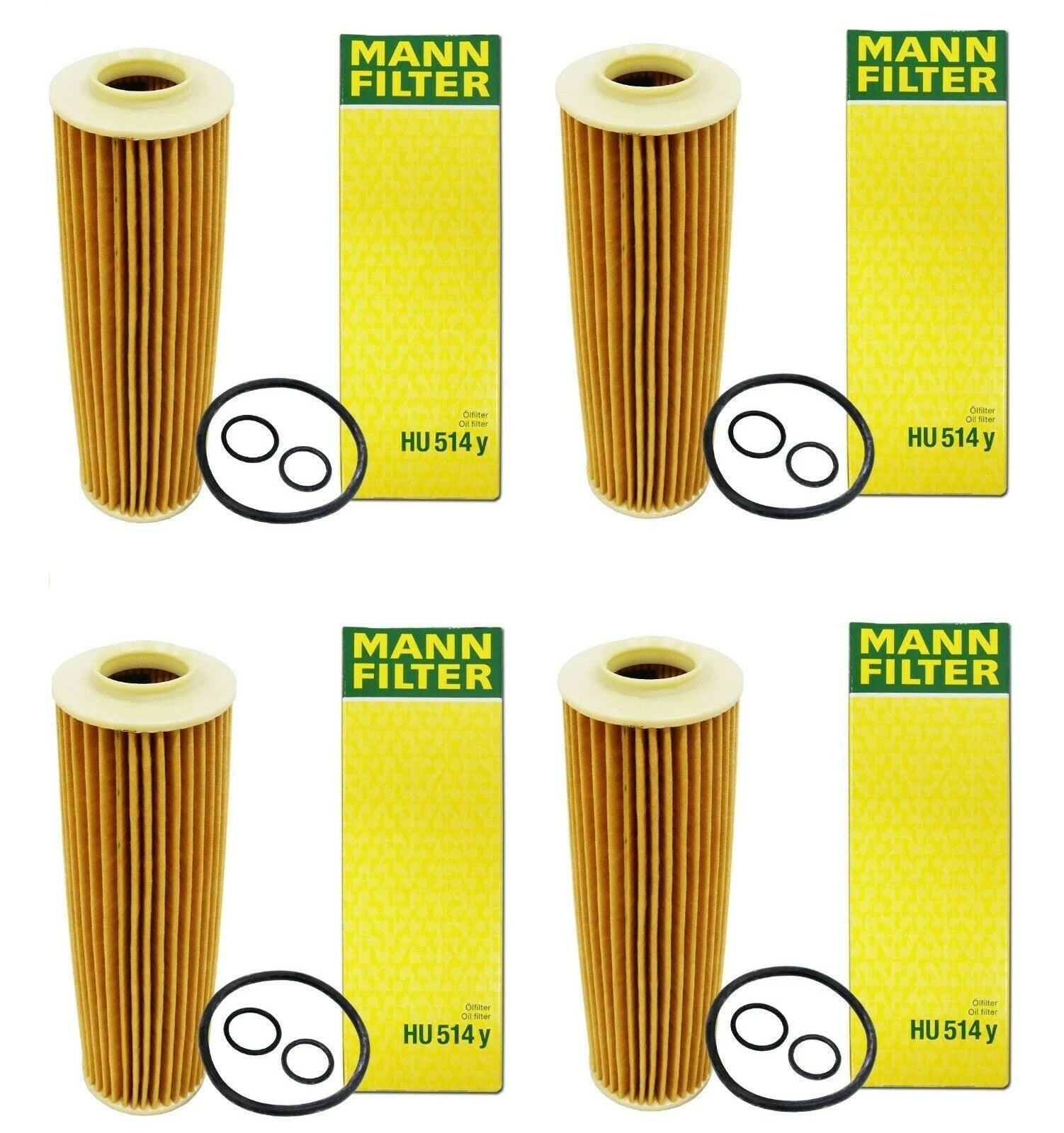 Set of 4 Engine Oil Filters for Mercedes W204 R172 C250 SLK250 (2012–2015) Turbo