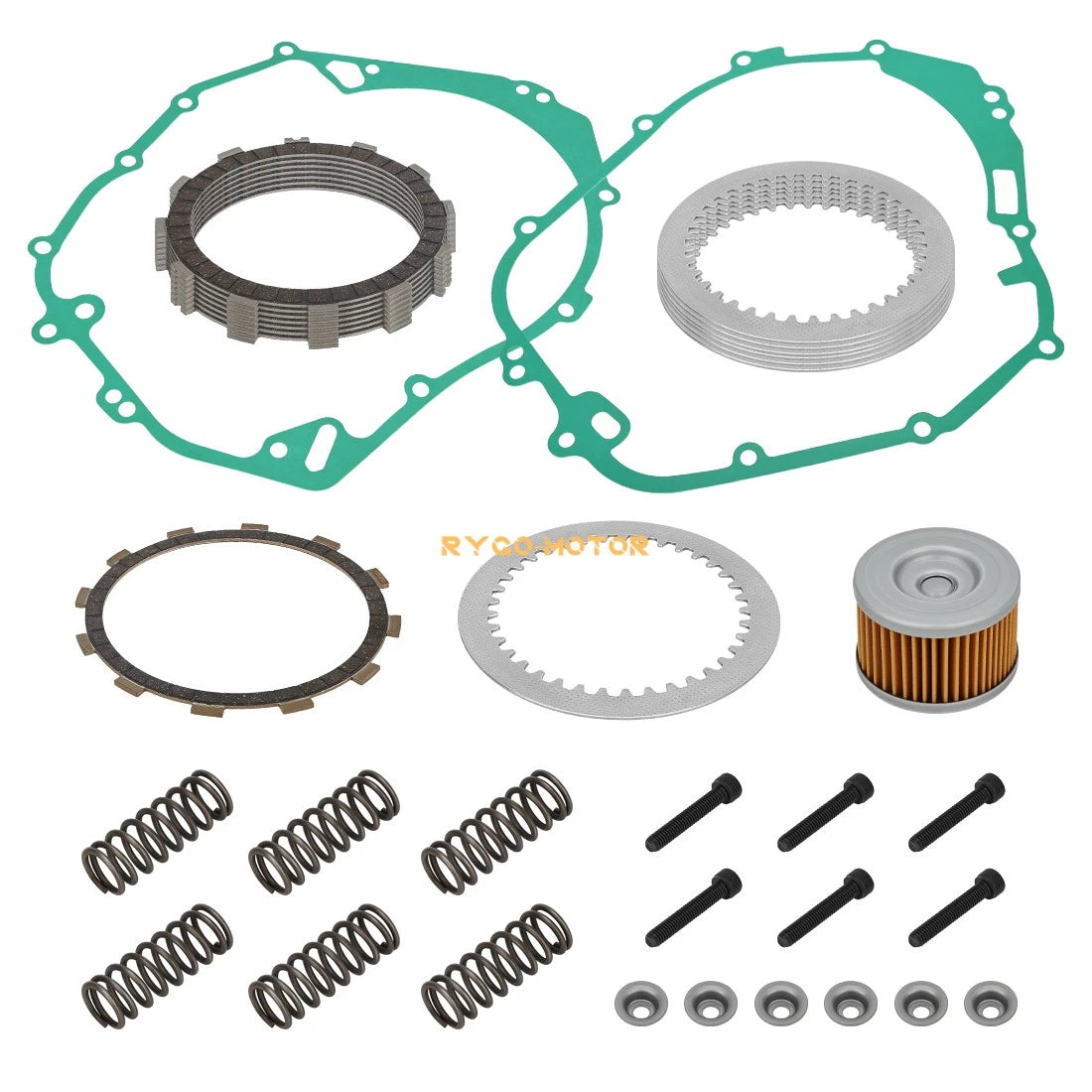 Clutch Friction Plates Kit & Gasket & Oil Filter for Polaris Predator Outlaw 500 (2003–2006)