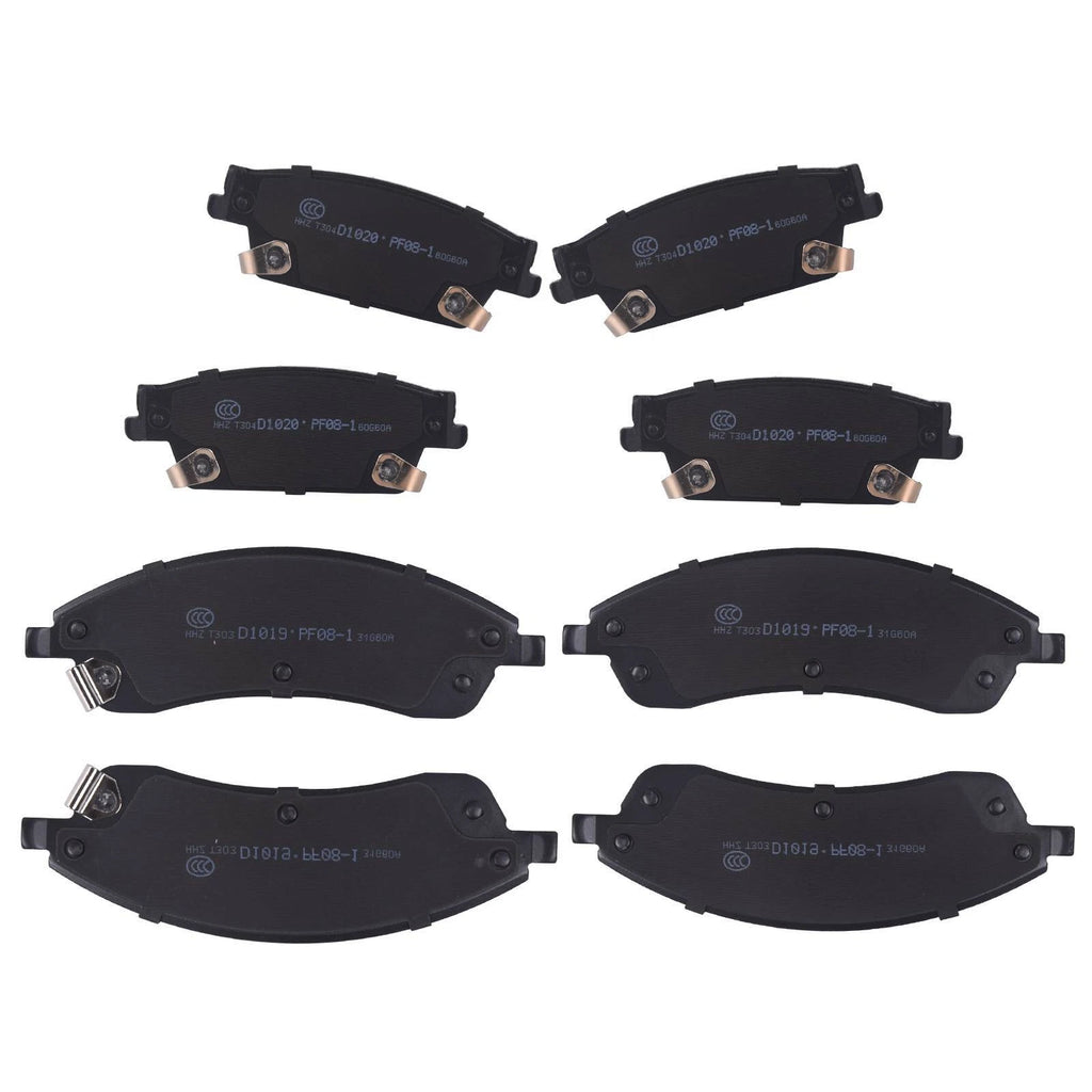 Set of 8 Ceramic Brake Pads for Cadillac SRX STS (2004–2009)