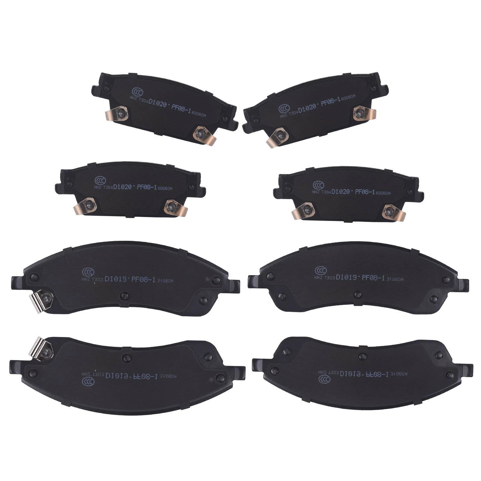 Set of 8 Ceramic Brake Pads for Cadillac SRX STS (2004–2009)