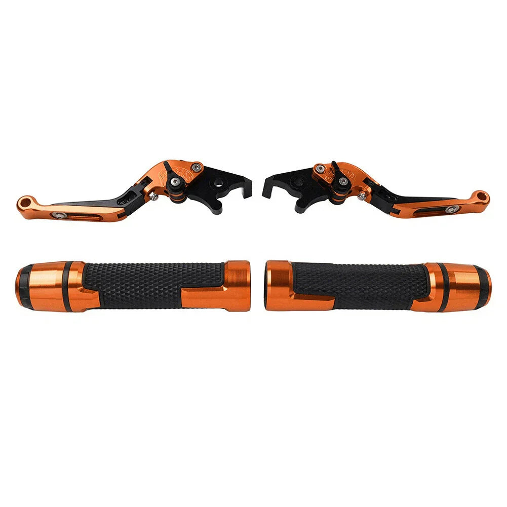 Orange Extendable Brake Clutch Levers Grips Set for Kawasaki ZZR1400 (2006-2019)