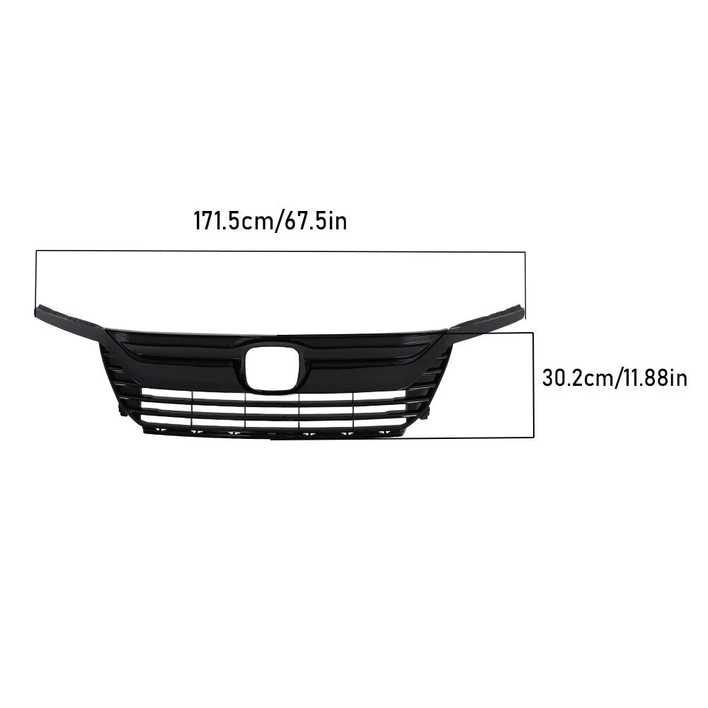 Front Bumper Upper Grille for Honda Odyssey (2018–2020) Gloss Black