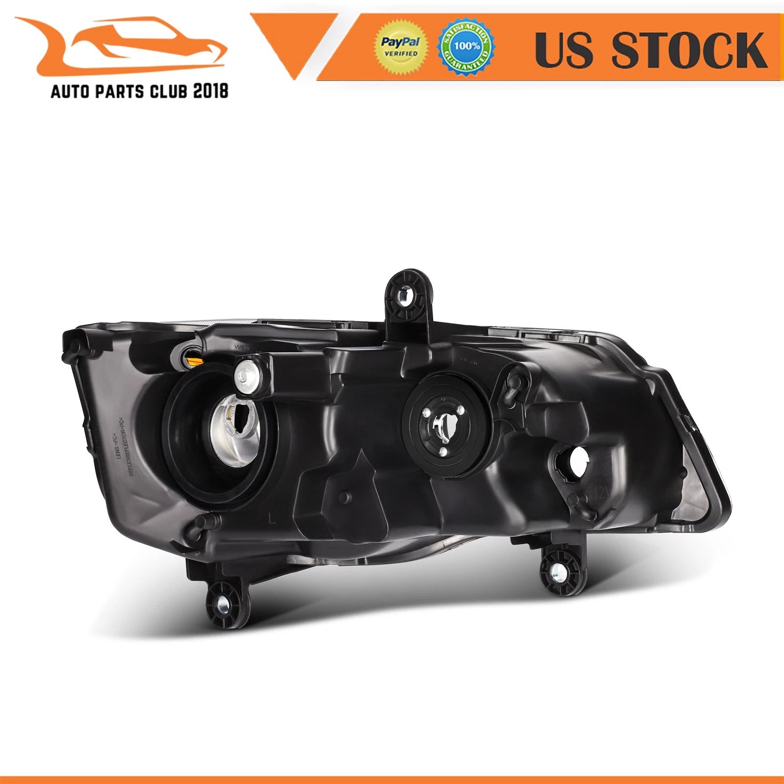 Headlight Assembly for Dodge Grand Caravan (2011-2020) Black Housing