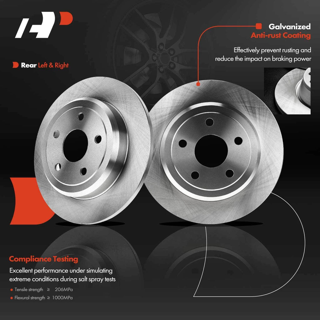 Set of 2 Rear Brake Rotors, Pads & Calipers for Dodge Durango (2011–2017)