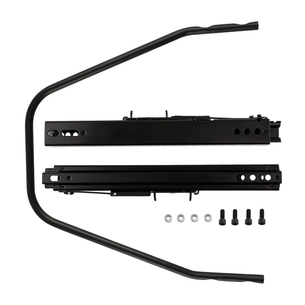 1PC Universal Racing Dual Seat Slider Locking Base Brackets Buckets Kit Black