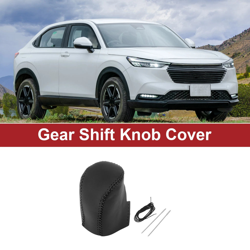 1 Pc Gear Shift Knob Cover for Honda HR-V (2023–2024) Black Faux Leather