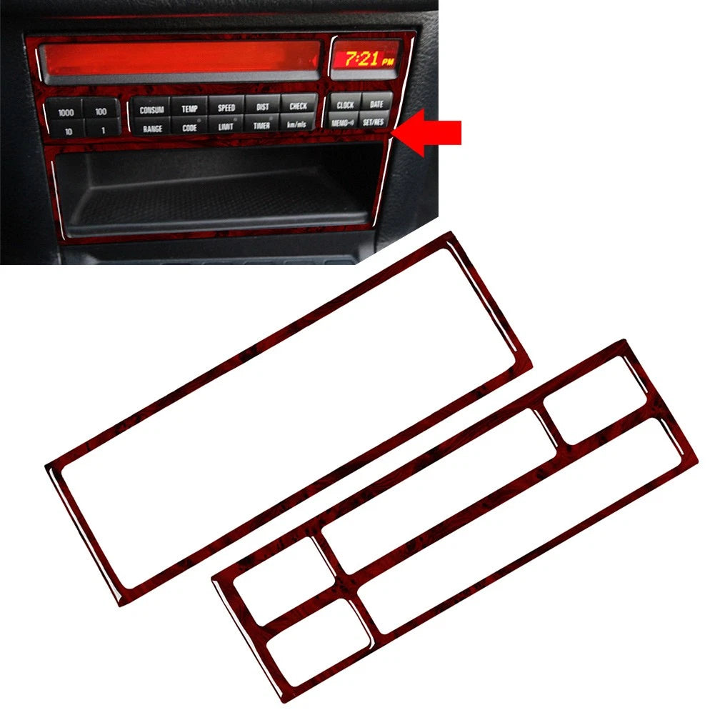 Console Radio CD Panel Cover Trim for BMW 3 Series E36 (1991–1999) Red Wood Grain