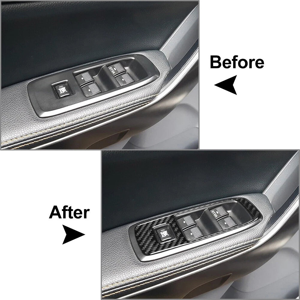 Carbon Fiber Look Window Lift Switch Panel Trim for Ford Ranger (2015–2022)