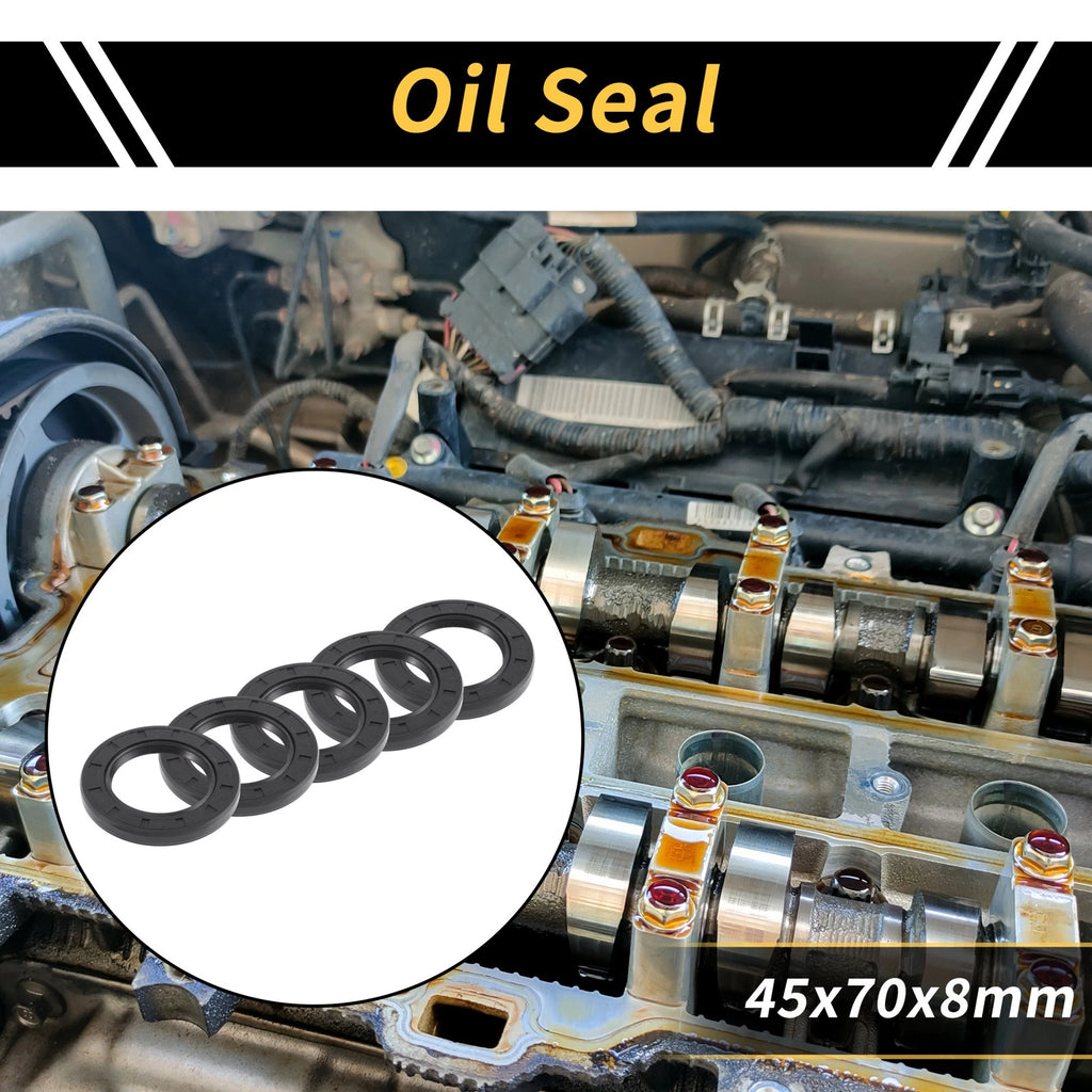 Set of 5 Oil Seal Rotary Shaft Seal NBR Rubber 45x70x8mm