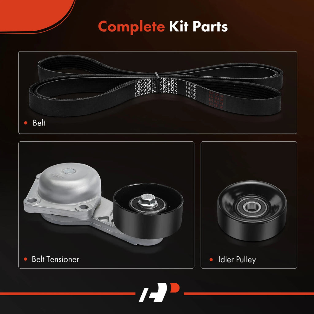 3X Serpentine Belt Drive Component Kit for Ford F-150 F-250 (1999–2023)