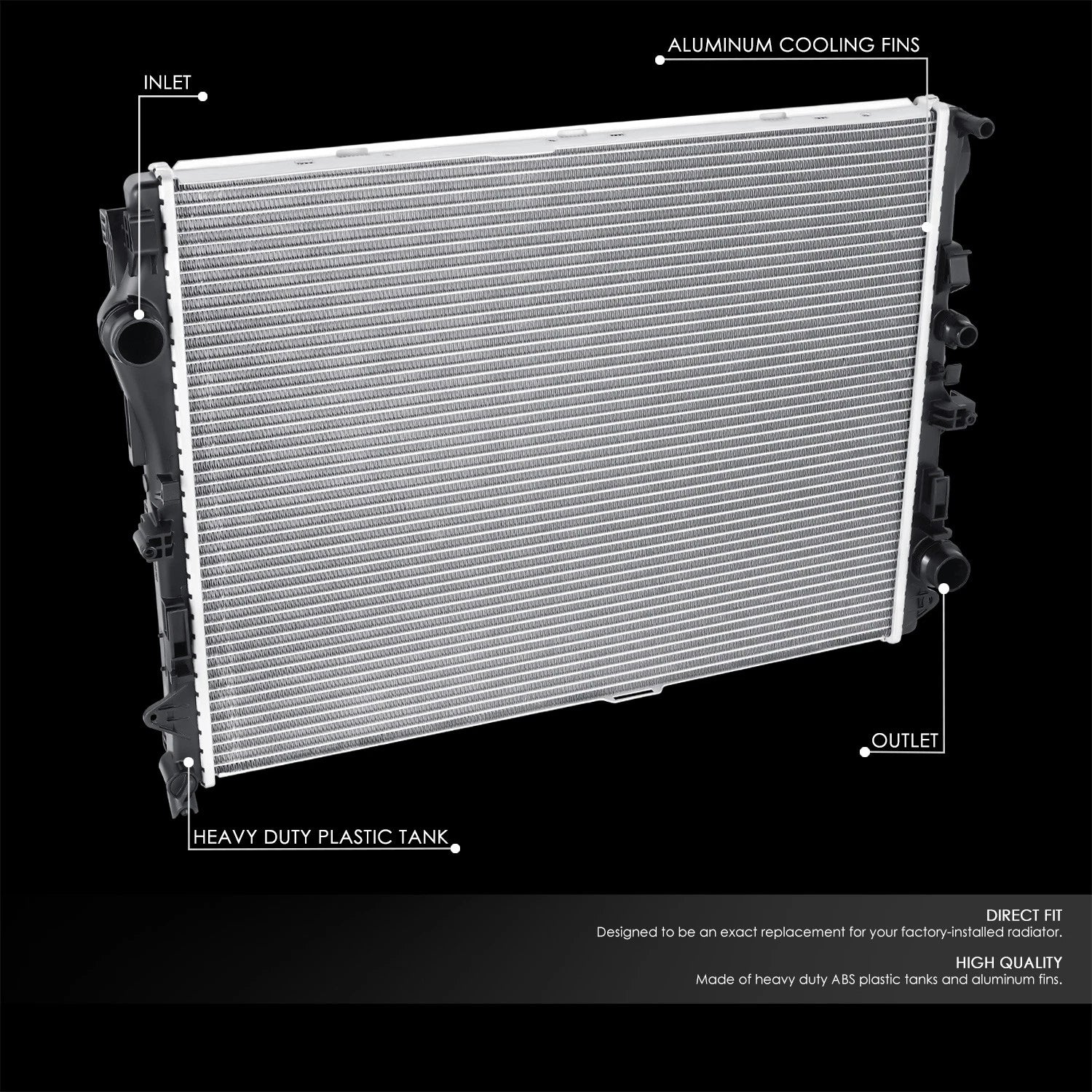 Aluminum Cooling Radiator for Mercedes Benz E300 S550 S600 S65 AMG (2014–2017)