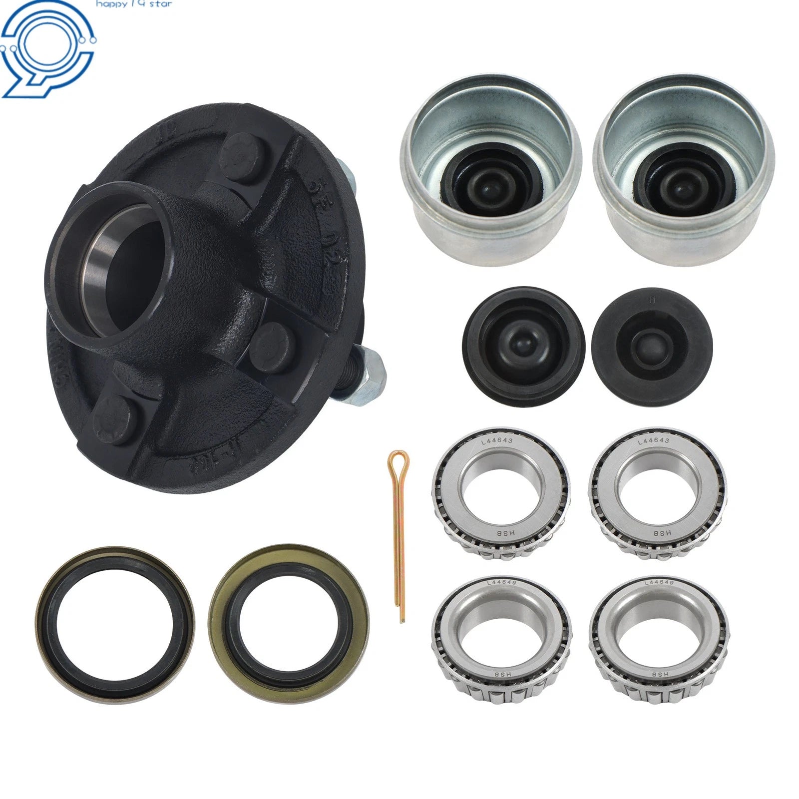 4 Bolt Trailer Axle Kit for 2000 lb 4 Lug Trailer (Year Range Not Specified)
