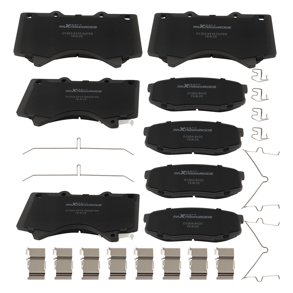 Set of 4 Ceramic Brake Pads for Lexus LX570 (2008–2021) P-1303 P-1304