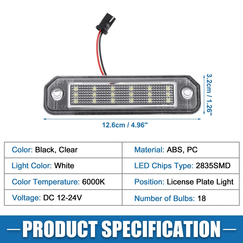 1 Pair White LED License Plate Light Assembly 34100-S04-A01 for Honda 