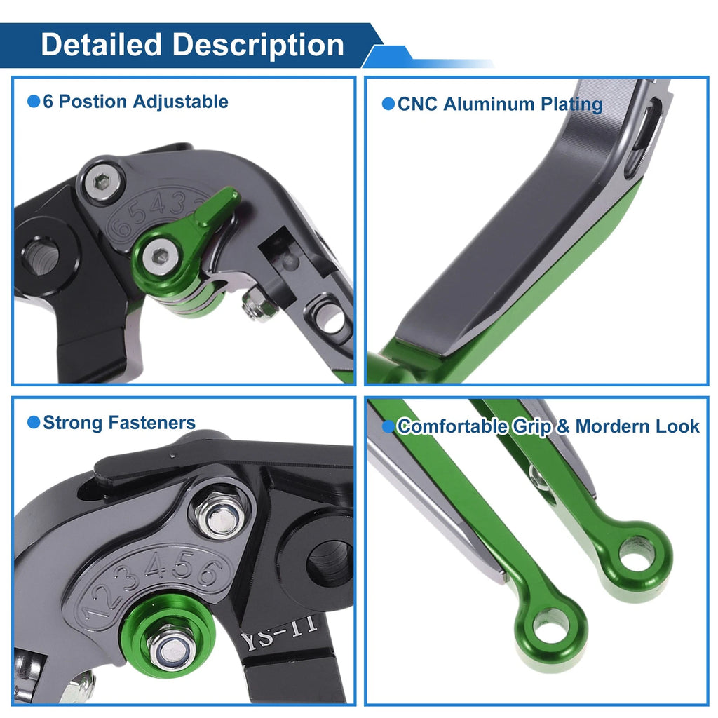Adjustable Brake Clutch Levers for Honda X11 (1999–2002) Titanium Green