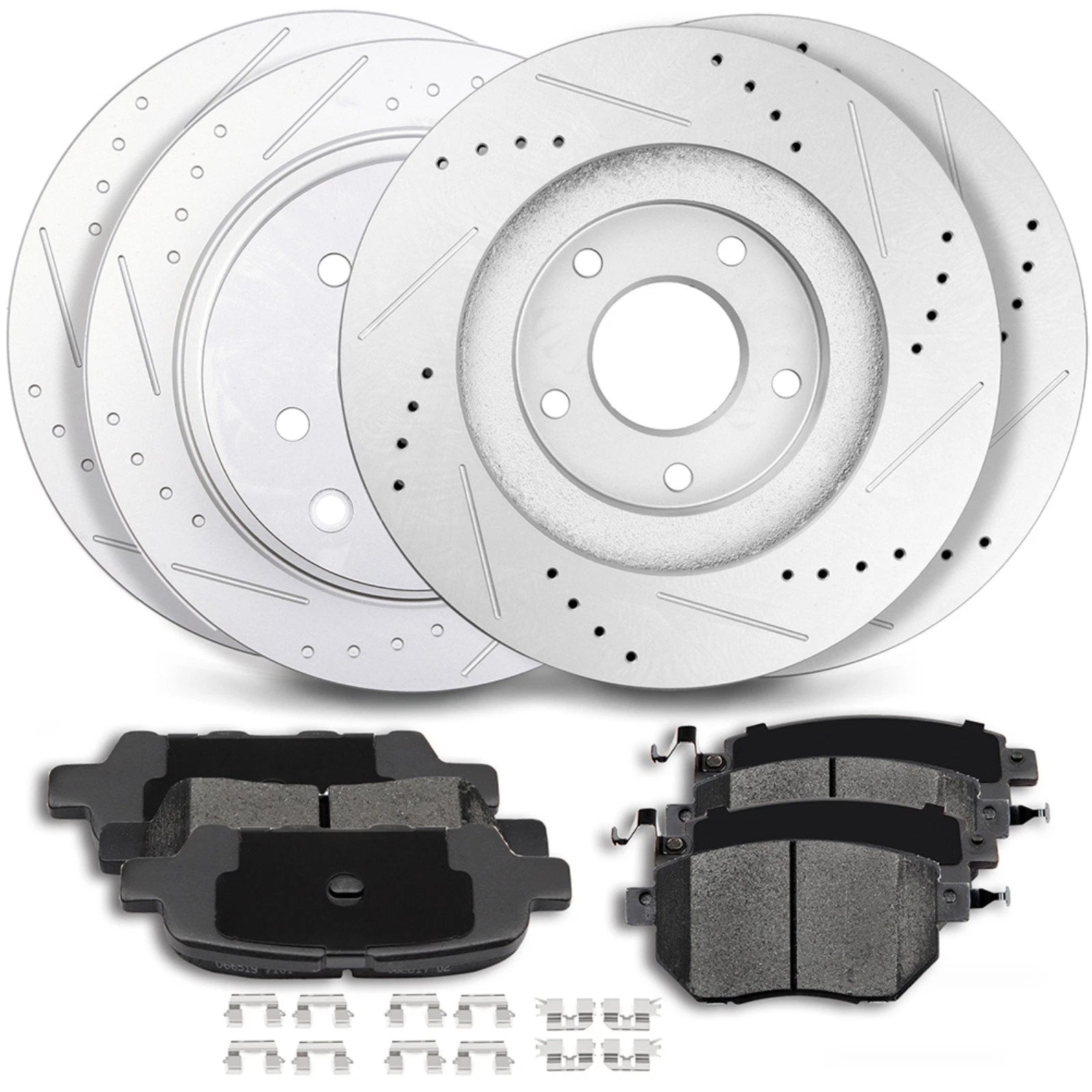 Set of 4 Brake Rotors + Brake Pads for Nissan Versa Sentra (2007–2012)