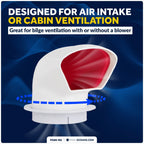 2-Pack 4-Inch Cowl Vent with Snap-On Deck Plate for Low Profile Vehicles