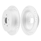 Rear Drilled Slotted Brake Rotors and Pads Kit for Toyota Sienna (2011–2020)