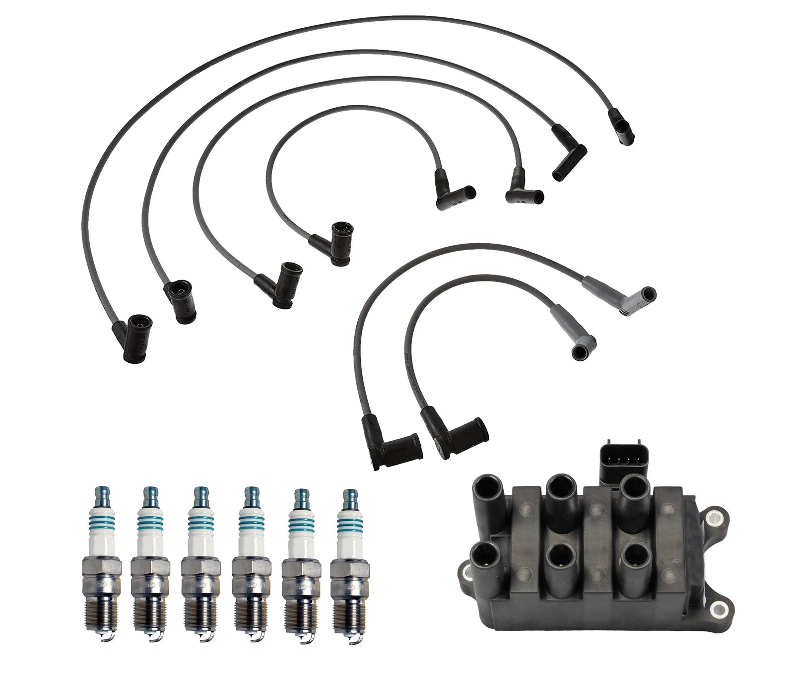 Set of 6 Denso Ignition Coil & Iridium Power Spark Plugs for Mazda Ford (3.0L)