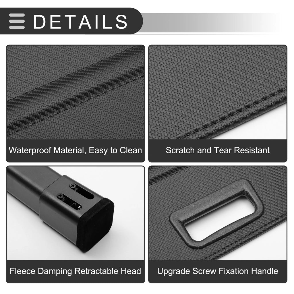 Retractable Cargo Cover for Hyundai Santa Fe Sport (2013–2019) Black Carbon Fiber