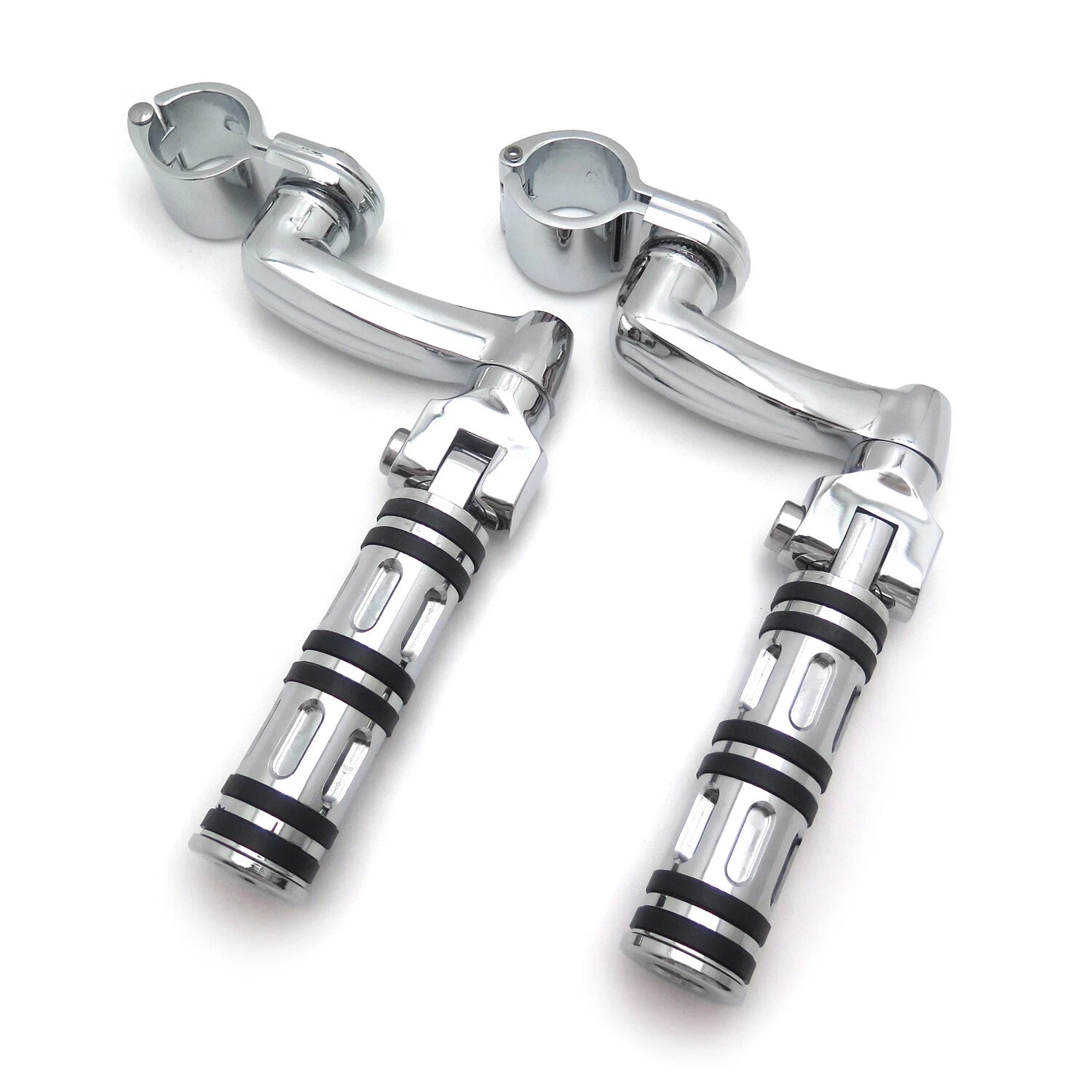 Chrome Edge Motorcycle Foot Pegs for Harley Touring Sportster Dyna