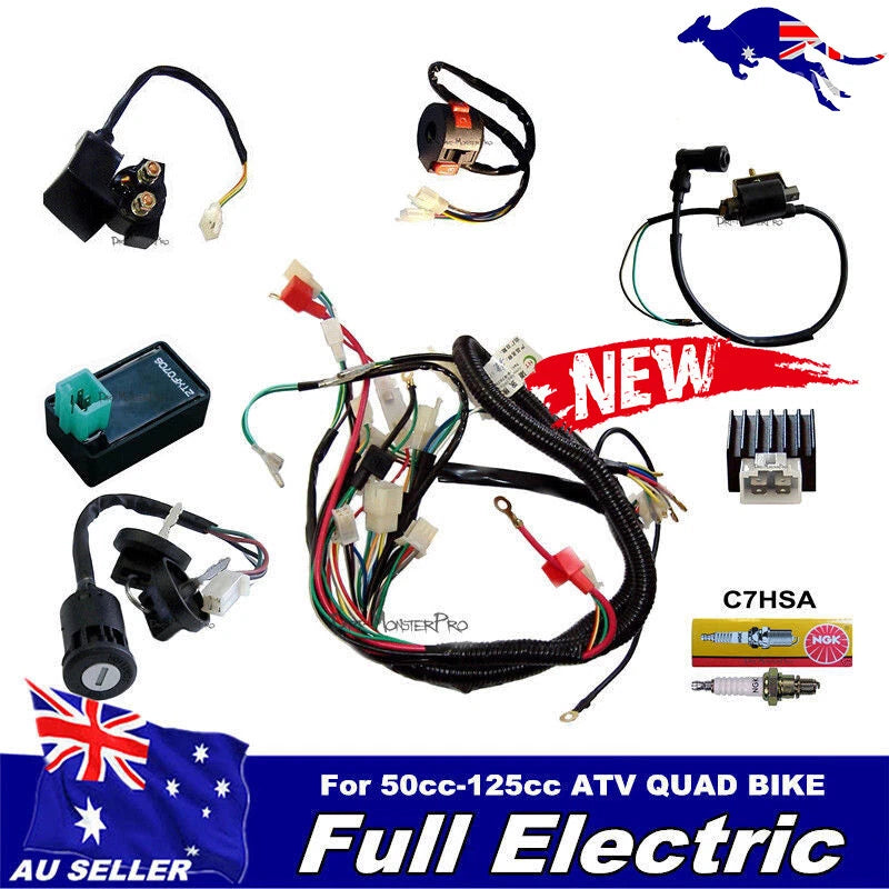 Wiring Harness CDI Coil for ATV Quad Bike Buggy 110cc 125cc