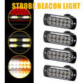 4x12" LED Strobe Beacon Light for Car Truck (Amber/White)