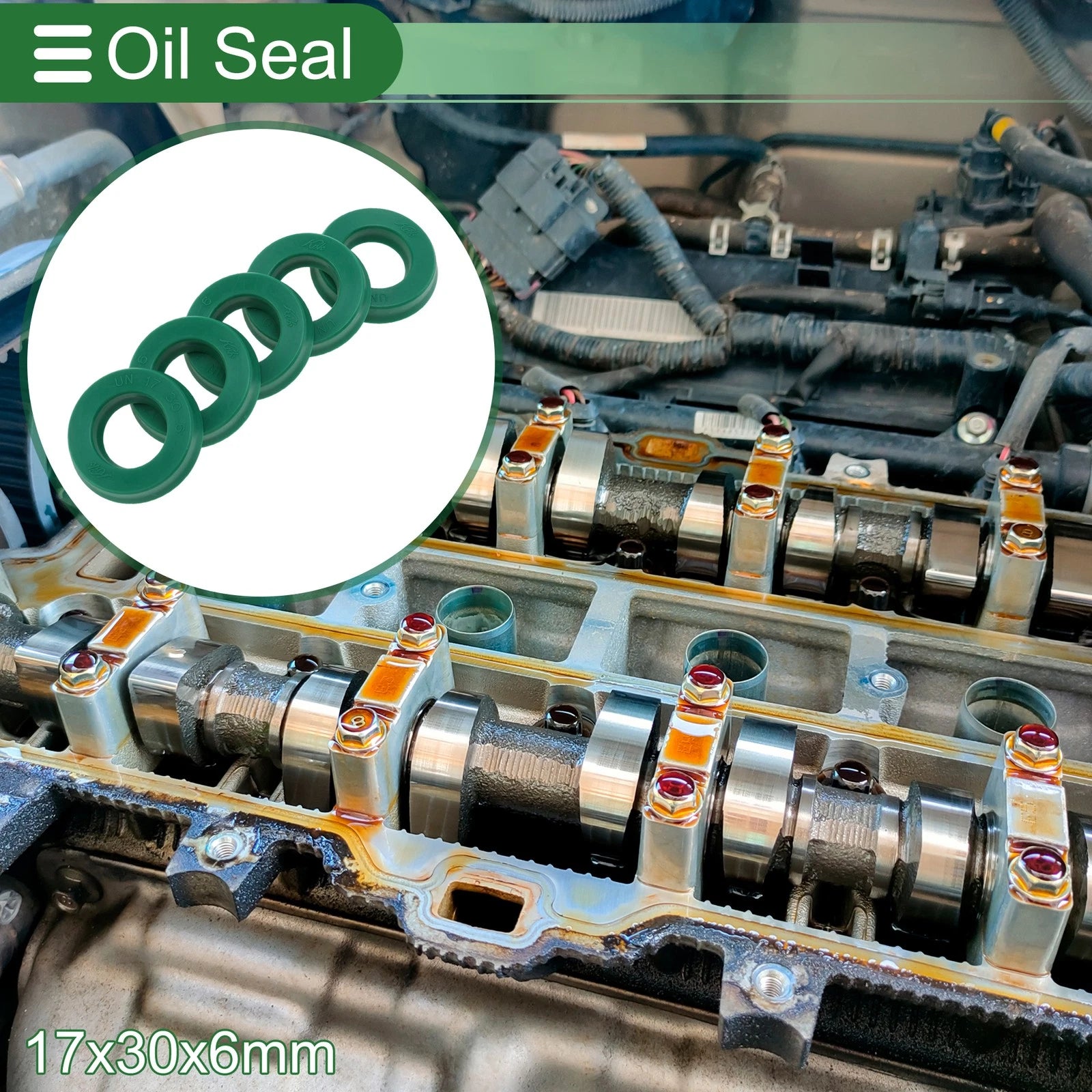 Set of 5 Oil Seal Ring 17x30x6mm for Rotary Shaft (High Pressure)