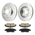 Front Drilled Slotted Rotors Ceramic Pads Kit for Honda CR-Z (2011–2015)