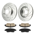 Front Drilled Slotted Rotors Ceramic Pads Kit for Honda CR-Z (2011–2015)