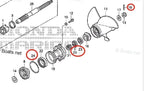 Lower Unit Seal Kit for Honda BF25D BF30D (91252-ZW4-003, 91351-ZV7-003)